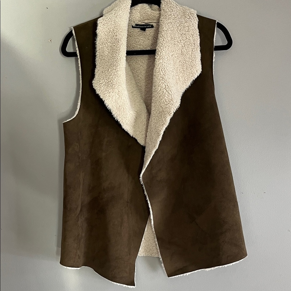 Madison & Lola Dark Brown Shearling Vest